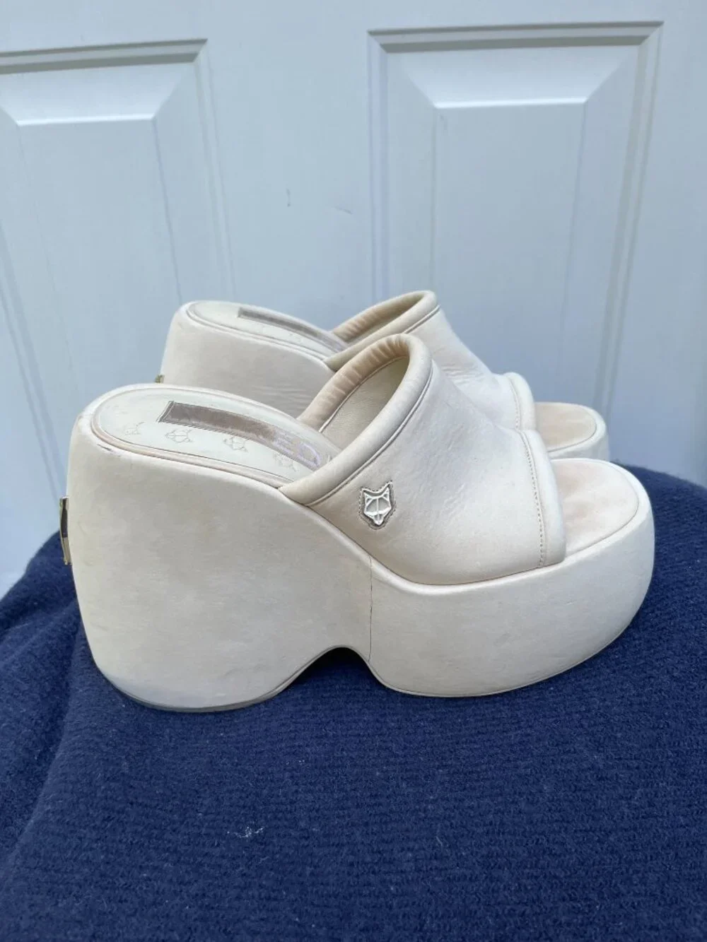 Rare Naked Wolfe Wedge Platform mules sandals Size 9